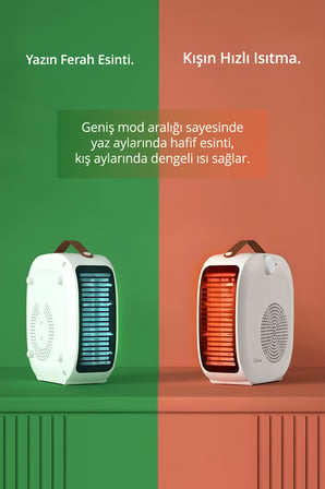 Kiwi KHT-8422 Elektrikli Isıtıcı Fan | 2 Kademeli Isıtma & Serin Hava Özelliği