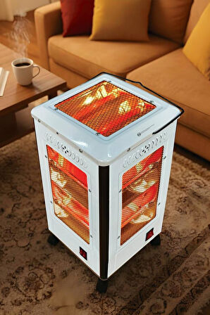 Kiwi KHT-8407 Quartz Isıtıcı 5 Yönlü Isıtma & Enerji Tasarruflu Kuvars Tüp & Taşınabilir Tasarım