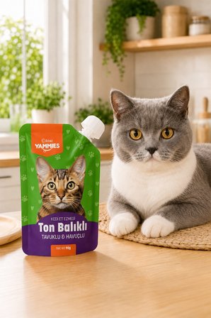 Kiwi Pets Kycc-50372 Yammies Ton Balıklı  Tavuklu Havuçlu Kedi Ezmesi 90 Gr*5 Adet