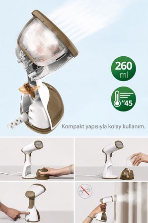 Kiwi KSI-650 Portatif Buharlı Kırışık Giderici | 1200 Watt & 18 g/dk Buhar & 260 ml Tank & 45 sn Isınma