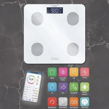 Kiwi KBS-1085 Akıllı Banyo Baskülü - Asorti