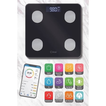 Kiwi KBS-1085 Akıllı Banyo Baskülü - Asorti