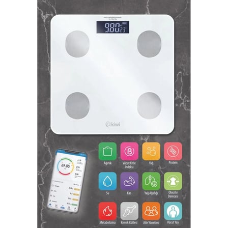 Kiwi KBS-1085 Akıllı Banyo Baskülü - Asorti