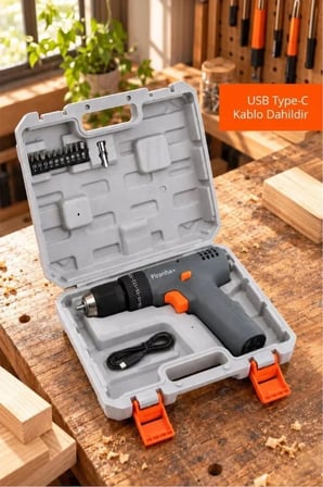 PSD-2270 Akülü Darbeli Matkap Seti | 12 V & 25 Nm Tork & 2 Kademeli Hız