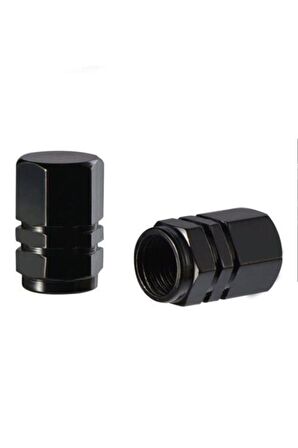 Jet Black Siyah Alüminyum Sibop Kapağı 4 Adet Set 11282