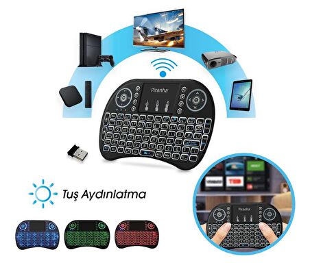 Piranha 2385 Kablosuz Smart Tv Mini Klavye Mouse