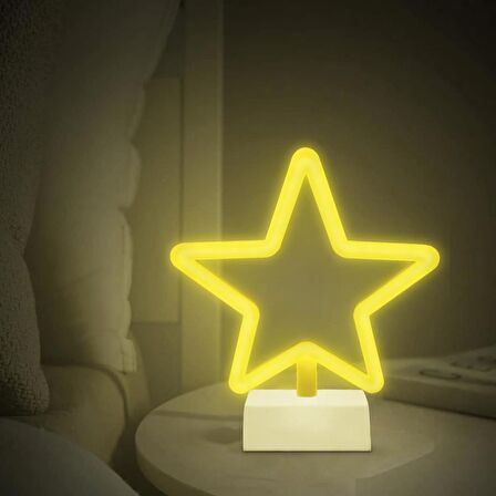 Piranha Dekoratif Neon Yıldız Gece Aydınlatması