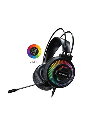2175 RGB LED Işıklı Kulak Üstü Kablolu Oyuncu Kulaklığı / Gaming / Mikrofon / 2.2m Kablo Uzunluğu