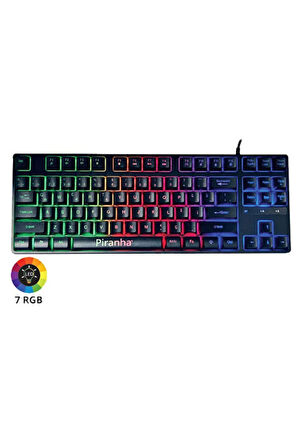 2350 RGB Oyuncu Klavyesi USB bağlantılı Ambiyans Işıklı Türkçe Q Klavye 500 Hz Gaming Keyboard