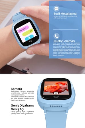 Piranha 9930 4G Kameralı Çocuk Takip Saati Mavi | SIM Kartlı | GPS & Wi-Fi | Kamera & Konum Takip