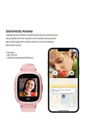9930-P Akıllı Çocuk Takip Saati / 4G / Sim Kart / Wi-Fi - GPS - LBS / Kamera / Anlık ve Geçmiş Konum