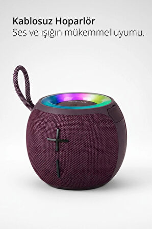 7837 Kablosuz TWS Bluetooth Hoparlör / USB & TF Kart Girişi / Farklı RGB Işık Modları