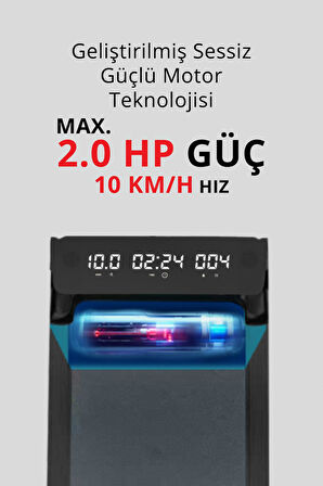 T-228 Katlanabilir Yürüyüş ve Koşu Bandı / Bluetooth ve Hoparlör/2HP Motor/10 KM Hız/Uzaktan Kumanda