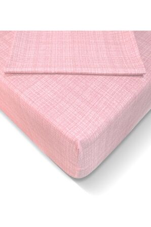 Ranforce 160*200 cm Lastikli Çarşaf Seti Toz Pembe-160x200