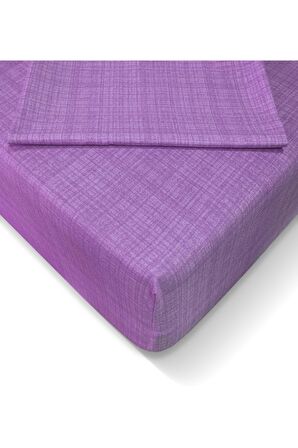 Ranforce 160*200 cm Lastikli Çarşaf Seti Mor-160x200