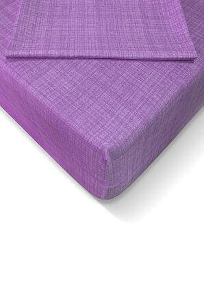 Ranforce 160*200 cm Lastikli Çarşaf Seti Mor-160x200