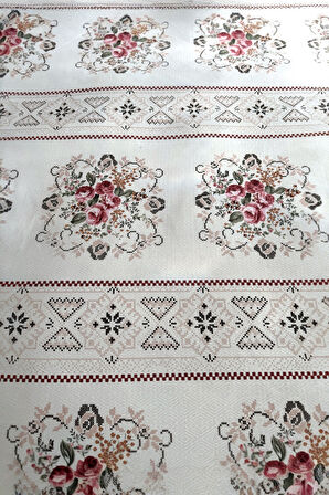 Alla Turca Çift Kişilik Kanaviçe Desenli Pike – Gül Kurusu | 200x240 cm | %100 Pamuk