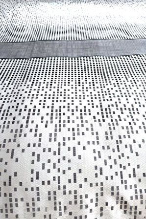 Alla Turca Çift Kişilik Modern Mozaik Desenli Pike – Gri | 200x240 cm | %100 Pamuk