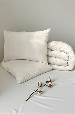 Alla Turca Pamuk Dolgulu Çift Kişilik Yorgan ve 2'li Yastık Seti