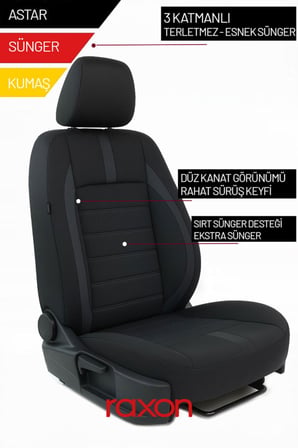 Peugeot 207 Neptune Series 2+1 Uyumlu Tay Tüyü Oto Koltuk Kılıfı - Premium Şık ve Konforlu Tasarım