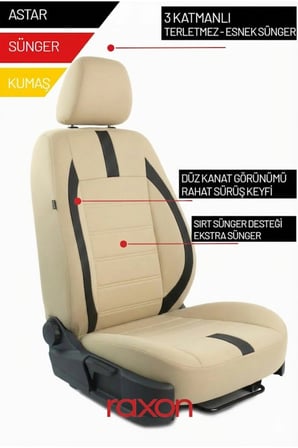 Renault R9 Broadway Neptune Series 2+1 Uyumlu Tay Tüyü Oto Koltuk Kılıfı - Premium Şık ve Konforlu Tasarım