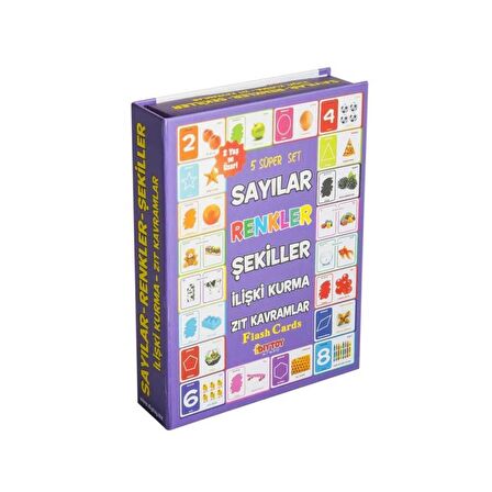 5li Süper Set Sayılar, Renkler, Şekiller, İlişki Kurma, Zıt Kavramlar