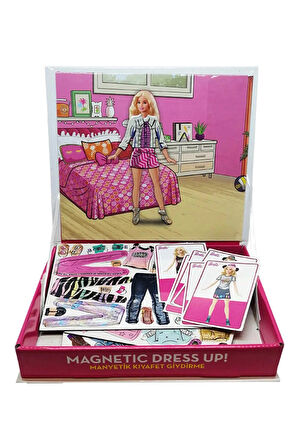 GOKIDY BARBİE  MAGNETIC DRESS UP MANYETİK KIYAFET GİYDİRME 59 PARÇA 12 KOMBİN