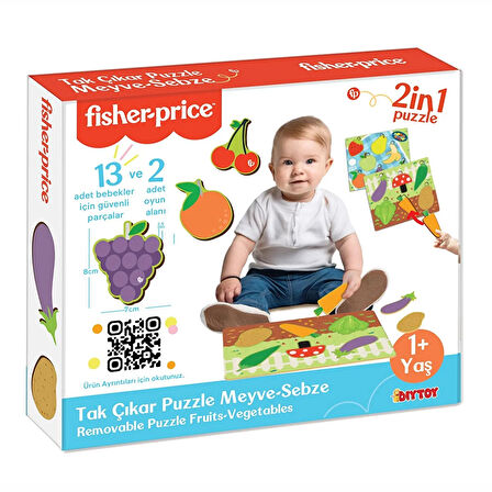 Fisher-Price Fisher Price Tak Çıkar Puzzle Meyve Sebze