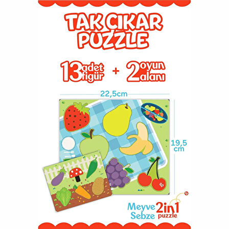 Fisher-Price Fisher Price Tak Çıkar Puzzle Meyve Sebze