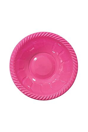 Roll Up Plastik Yuvarlak Kase Şeker Pembe 22 Cm. 6'lı