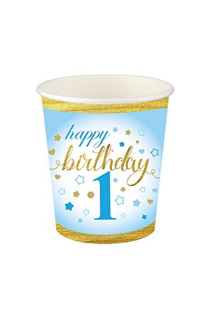 KÜÇÜK YILDIZLAR 1 YAŞ MAVİ BARDAK 8'Lİ