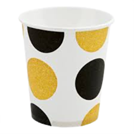 SİYAH GOLD PUANLI BARDAK 8'Lİ