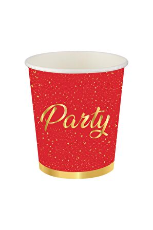 PARTY KIRMIZI BARDAK 8'Lİ
