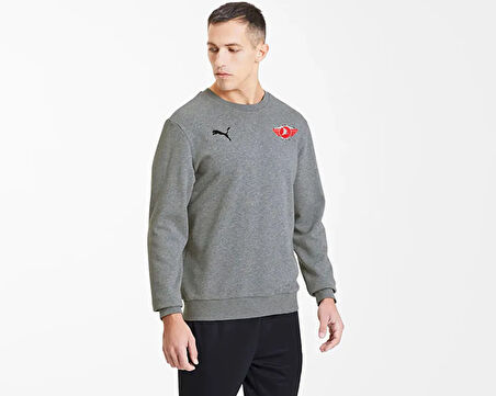 Puma Turk Hava Yolları Polo Tısort Türk Hava Yolları Erkek Futbol Sweatshirts THY-65693333 Gri