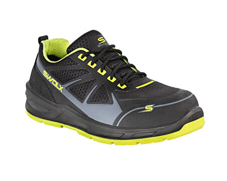 Swolx Tekstil Laminasyonlu Microfiber-S3 Unisex İş Güvenliği Ayakkabısı SPORT-XR-200 Siyah