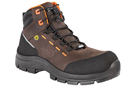 Swolx Crazy Deri Pu Microfiber-S3 Unisex İş Güvenliği Ayakkabısı COMBO-XL-950-PRO Kahverengi