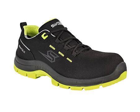 Swolx Suet Microfiber-S3 Unisex İş Güvenliği Ayakkabısı COMBO-X-100 Siyah