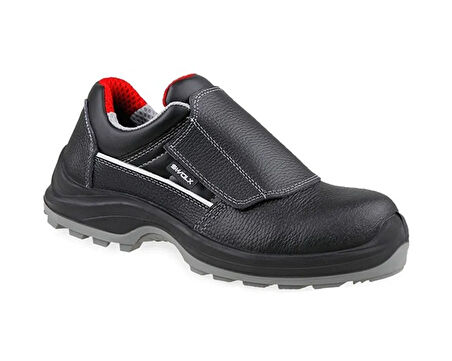 Swolx Baskılı Vidala Deri-S2 Unisex İş Güvenliği Ayakkabısı CLASS-X-10-K Siyah