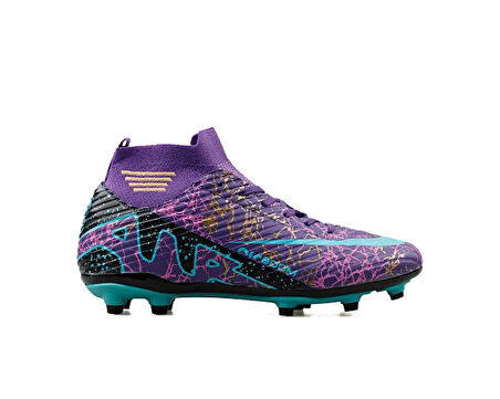 Laliga Çocuk Çim Zemin Kramponu FKRP-MOR-TURKUAZ-DESENLI Mor