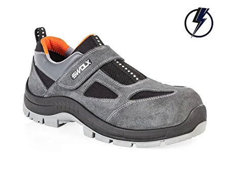 Swolx Elektirikçi Suet Deri-S1P Unisex İş Güvenliği Ayakkabısı E-CLAS-XC-12 Renkli