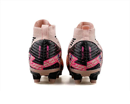 Laliga  GKRP SOMON SIYAH DESENLI  Genç Çim Zemin Kramponu GKRP-SOMON-SIYAH-DESENLI Pembe