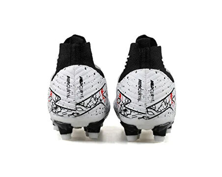 Laliga Genç Çim Zemin Kramponu GKRP-BEYAZ-SIYAH-DESENLI Beyaz