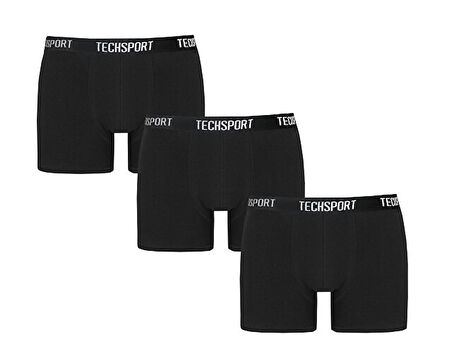 Techsport Boxer Short 3 Pack Erkek Boxer (3'lü) BX3001 Siyah