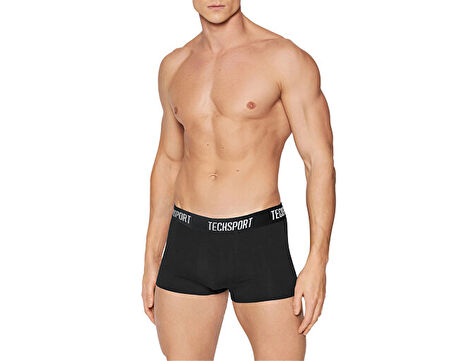 Techsport Boxer Short 3 Pack Erkek Boxer (3'lü) BX3001 Siyah