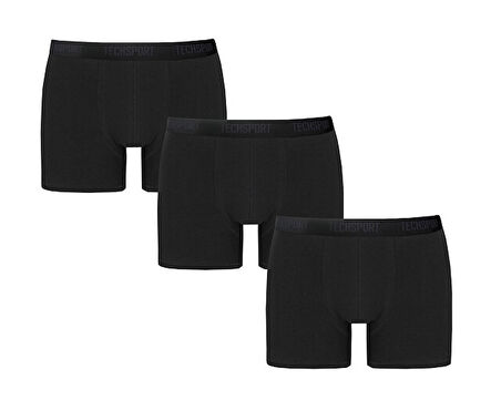 Techsport Boxer Short 3 Pack Erkek Boxer (3'lü) BX3002 Siyah