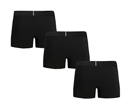 Techsport Boxer Short 3 Pack Erkek Boxer (3'lü) BX3002 Siyah