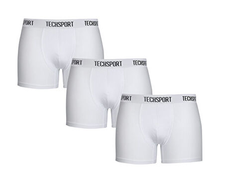 Techsport Boxer Short 3 Pack Erkek Boxer (3'lü) BX3101 Beyaz