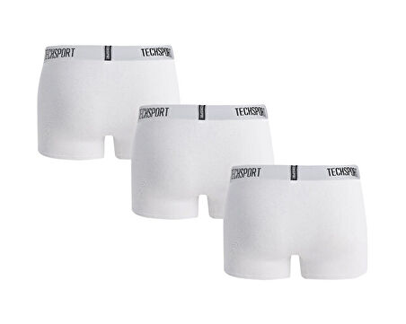 Techsport Boxer Short 3 Pack Erkek Boxer (3'lü) BX3101 Beyaz