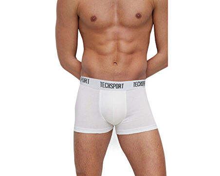Techsport Boxer Short 3 Pack Erkek Boxer (3'lü) BX3101 Beyaz