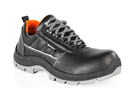 Swolx Kevlar Ara Taban %100 Cilt Deri Unisex İş Güvenliği Ayakkabısı CLAS-X50-S2 Siyah